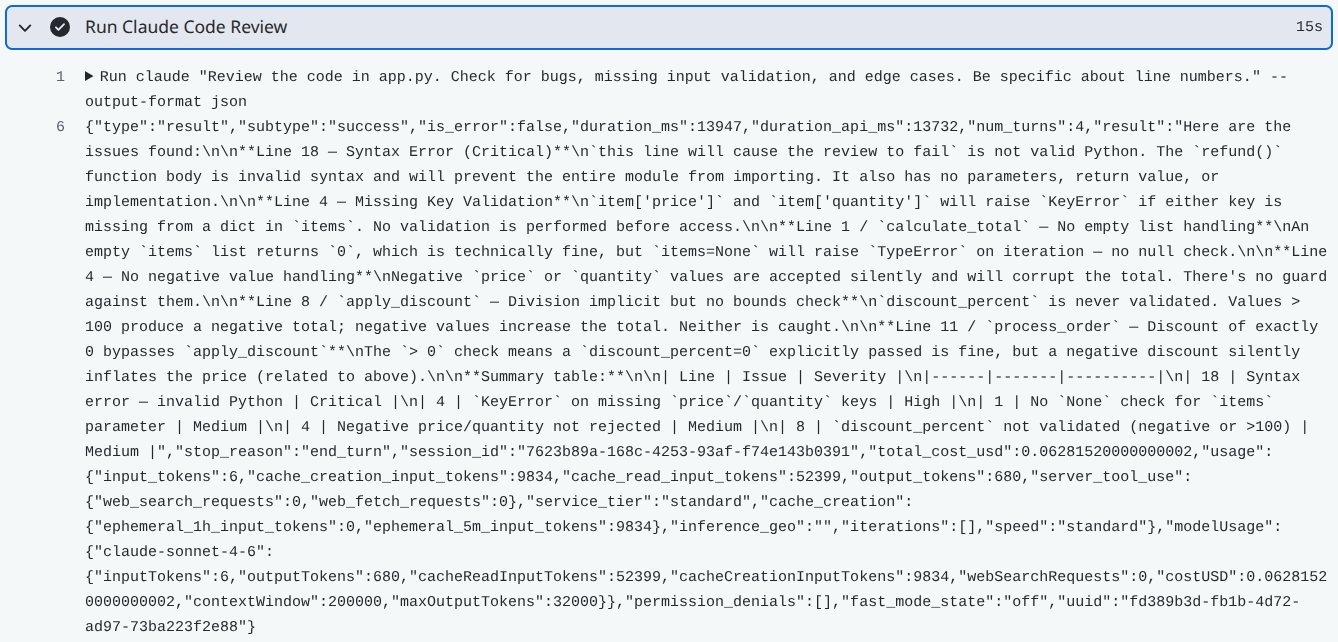 The code review was a success, in spite of not using the -p flag